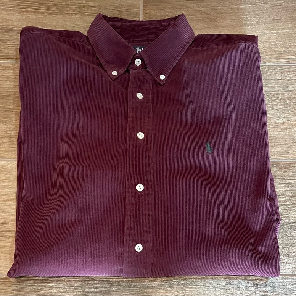 Ralph Lauren Blaire Corduroy Shirt XXL, Burgundy